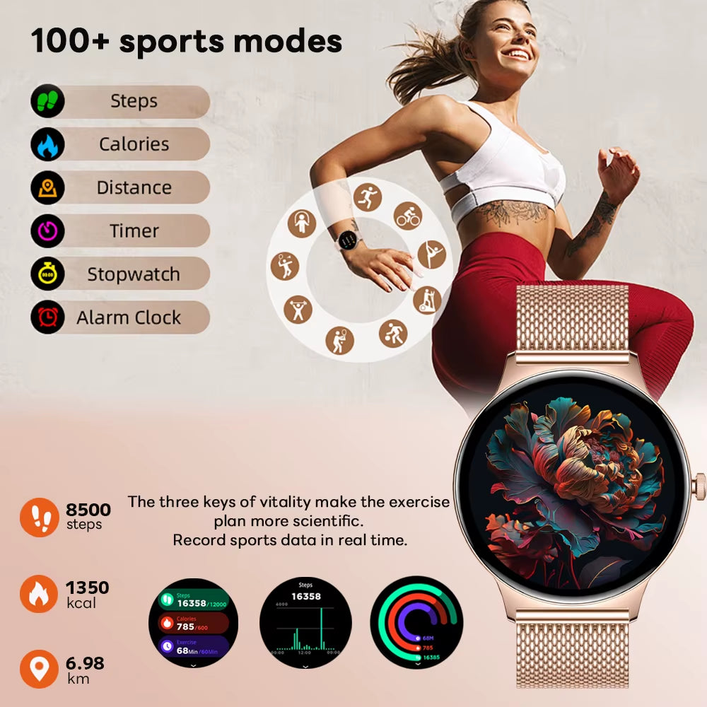 For Huawei New Ultra Slim AMOLED Smart Watch Women Screen Always Display Time Heart Rate BT Calling High-End Fashion Smartwatch
