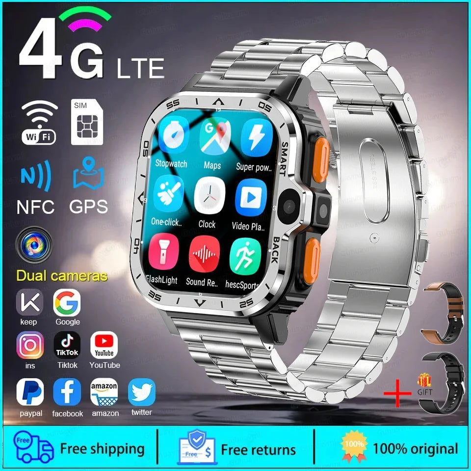 2025 New Wifi 5G SIM Card Smart Watch GPS Navigation HD Dual Camera 64/16GB Memory Wifi Waterproof Telephone Smartwatch Android