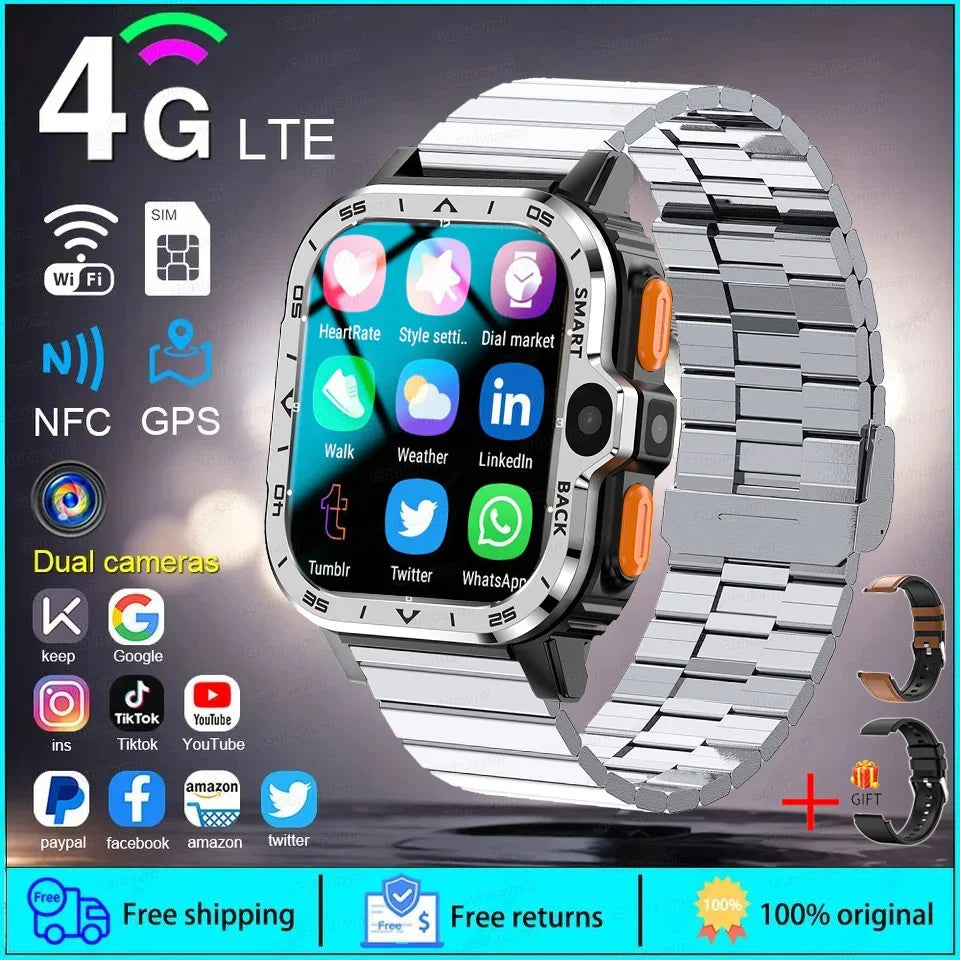 2025 New Wifi 5G SIM Card Smart Watch GPS Navigation HD Dual Camera 64/16GB Memory Wifi Waterproof Telephone Smartwatch Android