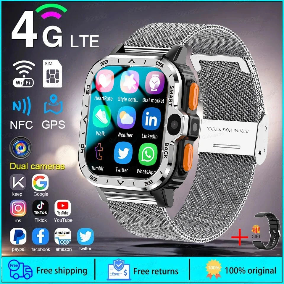 2025 New Wifi 5G SIM Card Smart Watch GPS Navigation HD Dual Camera 64/16GB Memory Wifi Waterproof Telephone Smartwatch Android