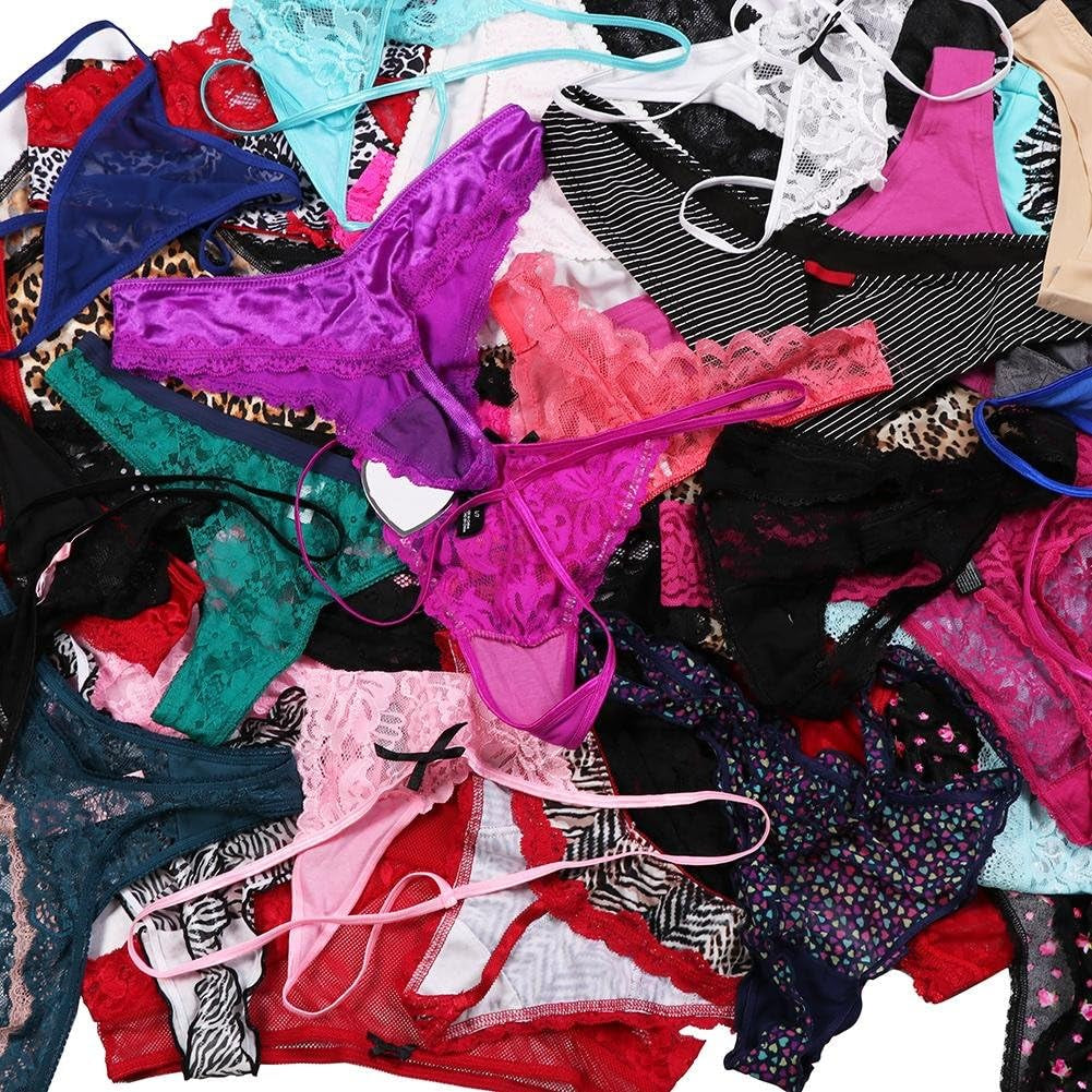 Sexy Thongs for Women,Varity of T-Backs Sexy Underwear 20 Pack of G Strings Lacy Undies Panties Tanga