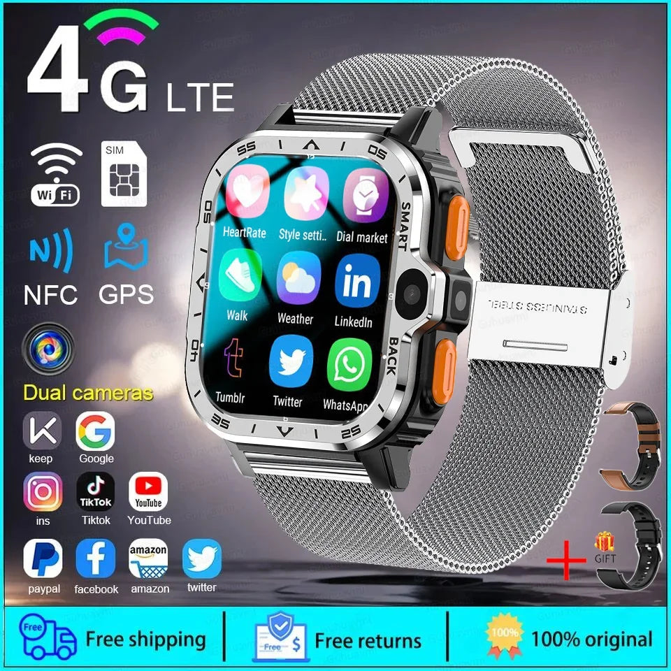 2025 New Wifi 5G SIM Card Smart Watch GPS Navigation HD Dual Camera 64/16GB Memory Wifi Waterproof Telephone Smartwatch Android