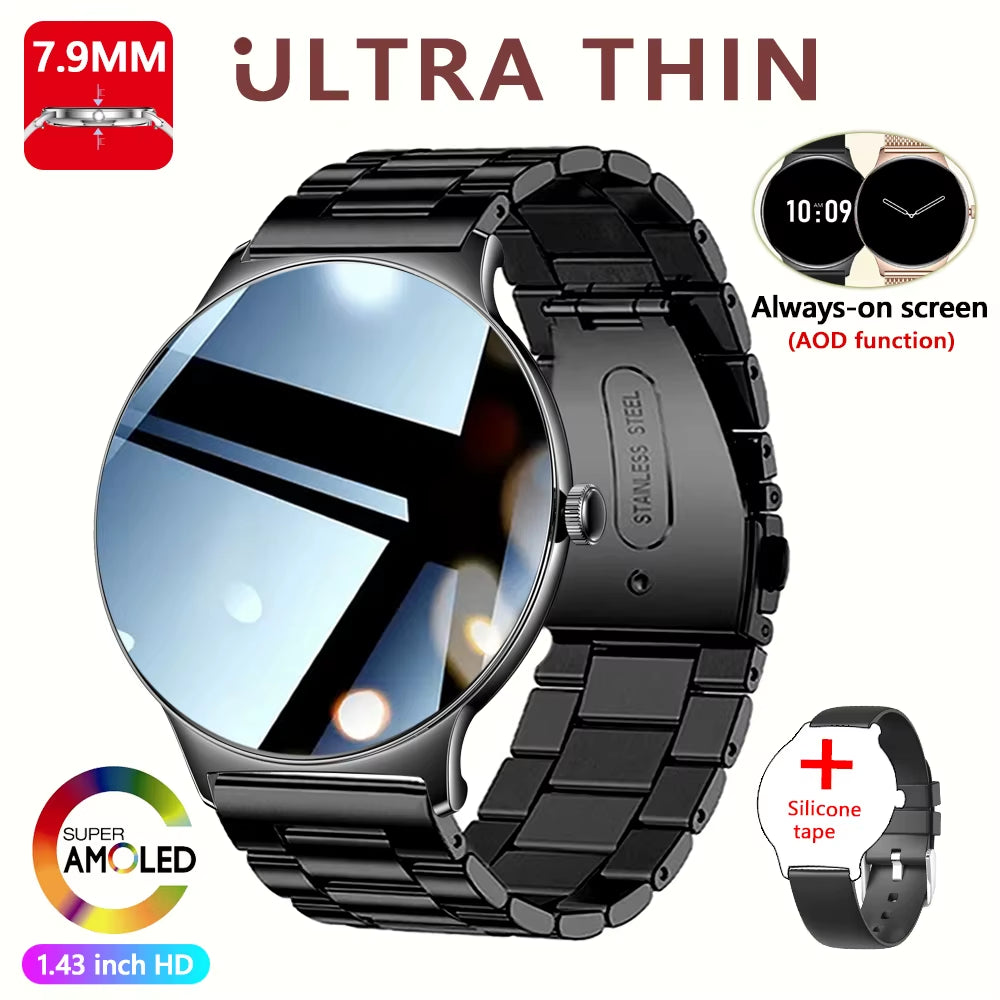 For Huawei New Ultra Slim AMOLED Smart Watch Women Screen Always Display Time Heart Rate BT Calling High-End Fashion Smartwatch