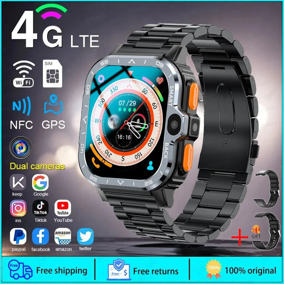 2025 New Wifi 5G SIM Card Smart Watch GPS Navigation HD Dual Camera 64/16GB Memory Wifi Waterproof Telephone Smartwatch Android