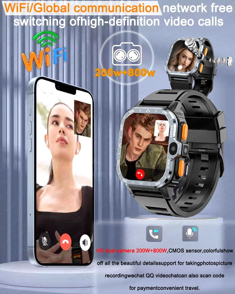 2025 New Wifi 5G SIM Card Smart Watch GPS Navigation HD Dual Camera 64/16GB Memory Wifi Waterproof Telephone Smartwatch Android