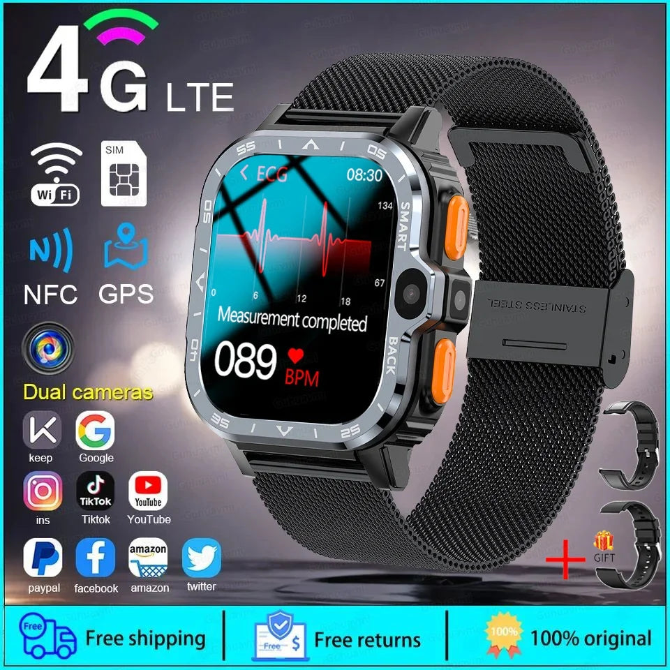 2025 New Wifi 5G SIM Card Smart Watch GPS Navigation HD Dual Camera 64/16GB Memory Wifi Waterproof Telephone Smartwatch Android